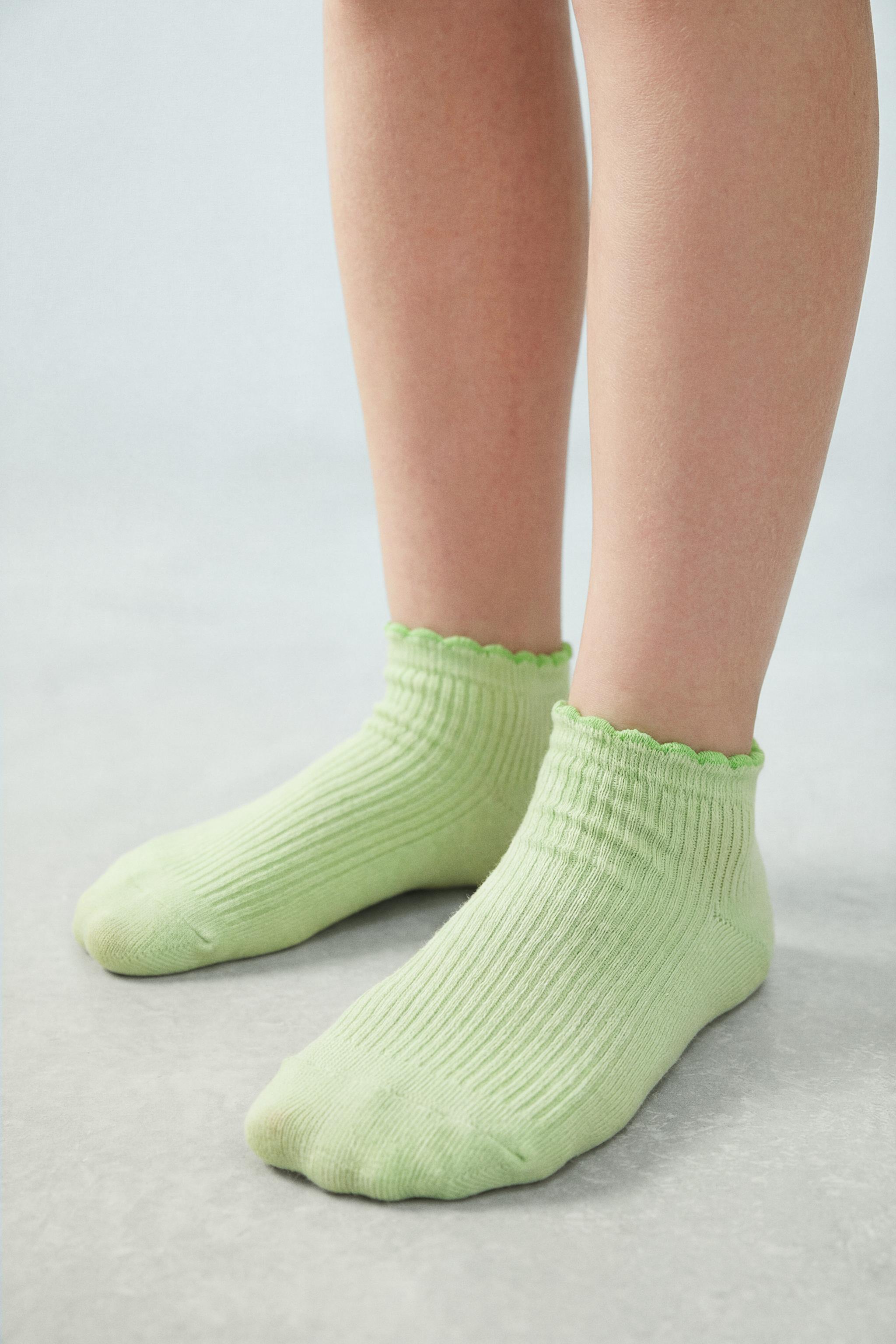 FIVE-PACK OF CONTRAST WAVE ANKLE SOCKS
